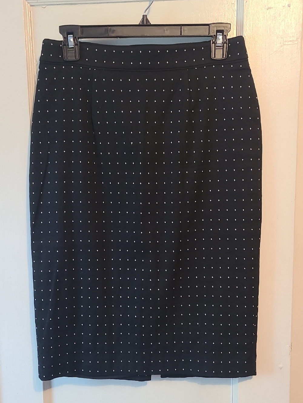 White House Black Market Black Pencil Skirt with Silver Stud Dots